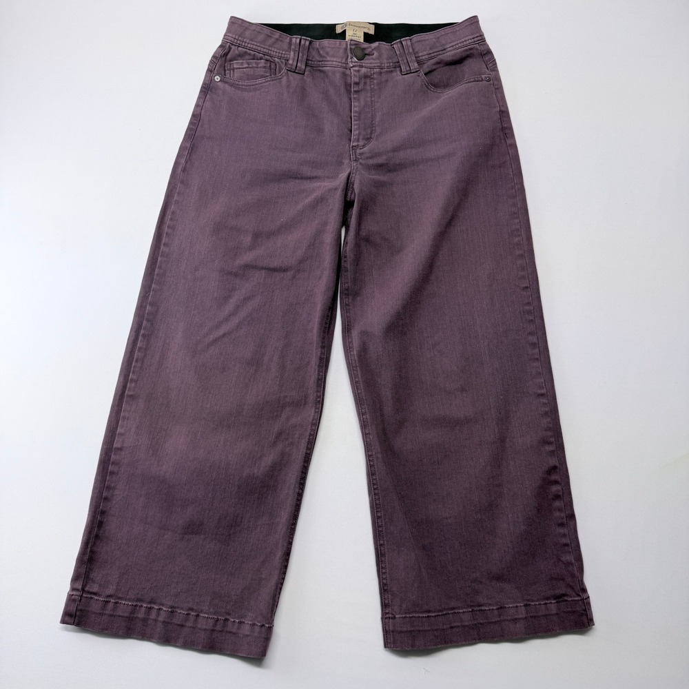 Democracy Ab Solution Wide Leg Crop Pants Plum Purple Size 12